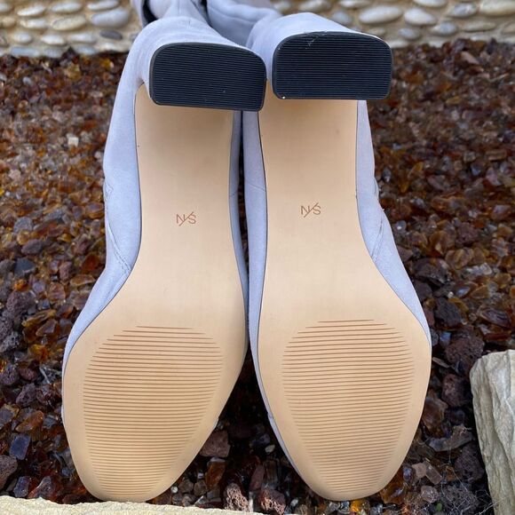 SOMETHING NAVY Mia Boots Light Grey Suede Leather Knee High SZ 8.5M New (NIB) - Picture 7 of 10